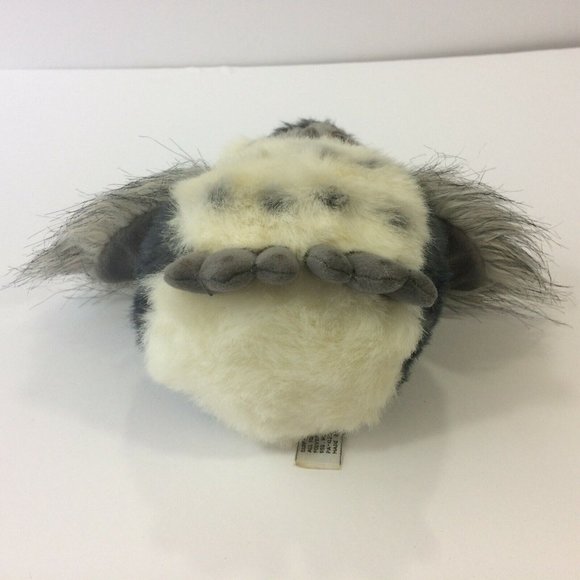 Aurora Horned Owl Plush White Gray 9" Stuffed Animal Toy Realistic Orange Eyes - Picture 9 of 12